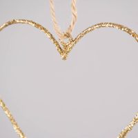 Rico Design Dekohänger Herz Glitter Metall goldfarben 9x9cm