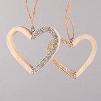 Rico Design Dekohänger Herz Glitter Holz natur silberfarben 8x8x0.9cm