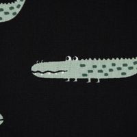 Baumwollstoff Popeline Krokodil schwarz grün weiß 1.45m Breite