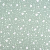 Baumwolljersey Jersey Sterne abstrakte Linien Kreise mint weiß 1.5m