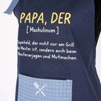 Grafik Werkstatt Schürze verstellbar Papa dunkelblau 66x85cm