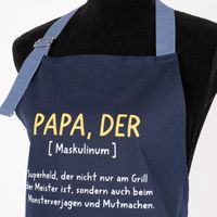 Grafik Werkstatt Schürze verstellbar Papa dunkelblau 66x85cm