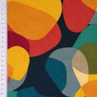 Baumwollstoff Dekostoff Sixties Retro weiche Formen bunt 1.60m Breite