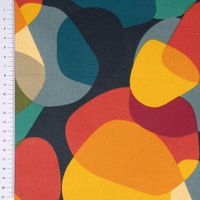Tischdeckenstoff Wachstuch besch. Baumwolle Sixties Retro Formen 1.55m