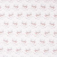 Baumwollstoff Chic Häschen mit Blumenkranz weiß rose 1.40m Breite