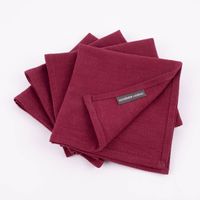 SCHÖNER LEBEN. Stoffservietten 4er Set Bio Ramie Leinenoptik beere 40x40cm