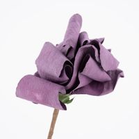 Kunstblume Papierblume handgefertigt Mohn lila 43cm