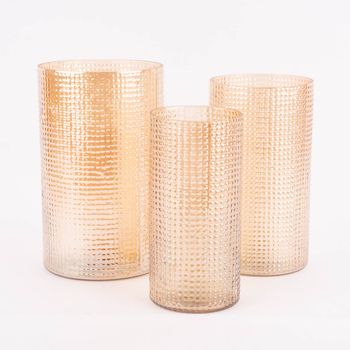 Vase Glas Manhattan Honey Reliefstruktur gelbgold transparent versch. Größen
