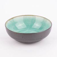 Schale Bowl mit gewelltem Rand reactive glaze reaktive Glasur türkis 17.5x6.5cm