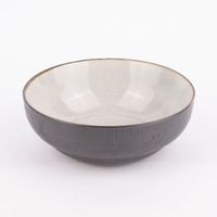 Schale Bowl mit gewelltem Rand reactive glaze reaktive Glasur hellgrau 17.5x6.5cm