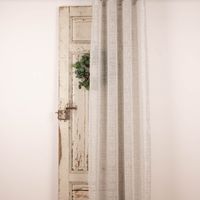 Ösengardine Schnurstreifen mit Glitzerpailletten stein weiß 135x260cm