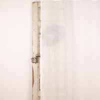 Ösengardine XXL Schnurstreifen mit Glitzerpailletten weiß 300x260cm