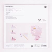Rico Design Origami Papier Hasen 30 Blatt rosa 15x15cm