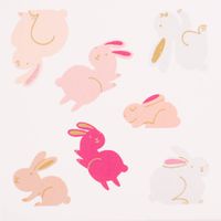 Rico Design Sticker Hasen rosa weiß goldfarbig 120 Stück