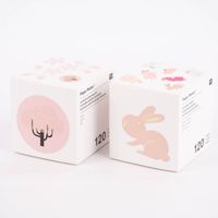 Rico Design Sticker Hasen rosa weiß goldfarbig 120 Stück