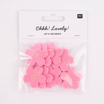 Rico Design Dekostreu Kirschblüten Filz pink 8teilig 3.5x3.5cm