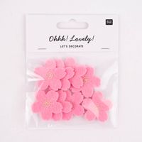 Rico Design Dekostreu Kirschblüten Filz pink 8teilig 3.5x3.5cm