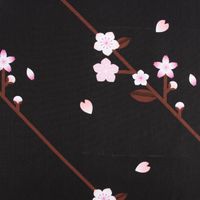 Rico Design Canvas Baumwollstoff Kirschblüten schwarz rosa 50x140cm