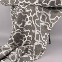 Dekostoff Jacquard beidseitig Labyrinth Liniengeflecht grau silber 1.60m Breite