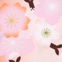 Rico Design Baumwollstoff Kirschblüten pfirsich rosa weiß 50x140cm