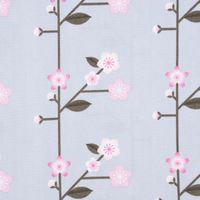 Rico Design Baumwollstoff Kirschblütenzweige hellblau rosa 50x140cm