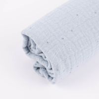 Rico Design Bekleidungsstoff Krinkel MusselKirschblüten hellblau meta