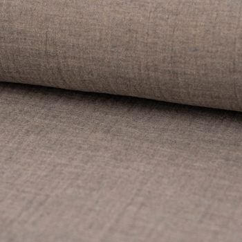 Bekleidungsstoff Double Gauze Windelstoff uni taupe meliert 1.35m