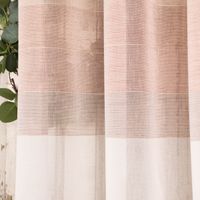 Ösengardine halbtransparent Querstreifen rosa 140x245cm