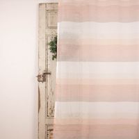 Ösengardine halbtransparent Querstreifen rosa 140x245cm