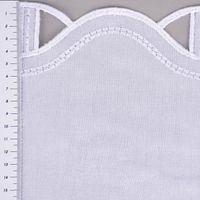 Scheibengardine Organza nähfrei Stickerei Blumen weiß beige 70cm