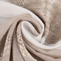Gardinenstoff Dekostoff halbtransparent Streifen matt glänzend beige 1.50m Breite