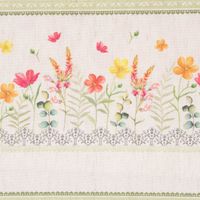 Gardinenstoff Dekostoff Wiesenblumen Streifen natur bunt 1.60m