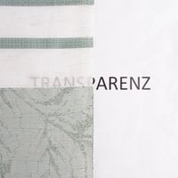 Gardinenstoff Dekostoff halbtransparent Streifen matt Blätter mintgrün grau 1.50m Breite