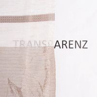 Gardinenstoff Dekostoff halbtransparent Streifen matt Blätter lachs beige 1.50m Breite