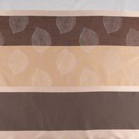 Gardinenstoff Dekostoff halbtransparent Streifen Blätter braun beige 1.50m Breite