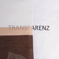 Gardinenstoff Dekostoff halbtransparent Streifen Blätter braun beige 1.50m Breite