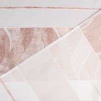 Gardinenstoff Dekostoff Scherli halbtransparent Querstreifen Wellen weiß altrosa silber 1.5m Breite