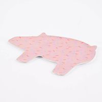 Dekotablett Glücksschwein rosa bunt 17x12cm