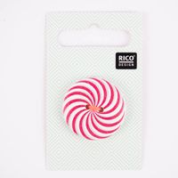 Rico Design Knopf 2-Loch Farbstrudel rot weiß 3cm