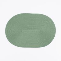 Platzset Kunststoff Flechtoptik oval grün 45x30cm