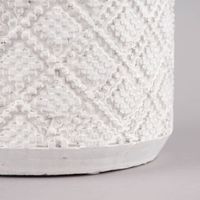 Pflanztopf Rautenmuster geprägt Beton weiß 14.5x14cm