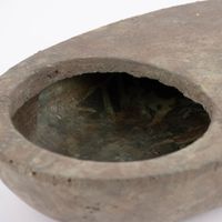 Pflanztopf oval mit runder Pflanzöffnung Keramik grau braun 30.7x17.7x6.7cm