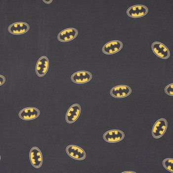 Baumwollstoff Popeline Digitaldr. Batman™© Batsignal schwarz gelb weiß