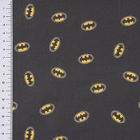 Baumwollstoff Popeline Digitaldr. Batman™© Batsignal schwarz gelb weiß