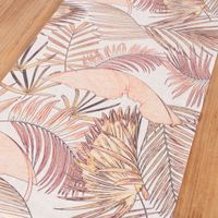Tischläufer Leinenoptik Palmenblätter beige orange gelb 45x150cm