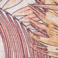Tischläufer Leinenoptik Palmenblätter beige orange gelb 45x150cm