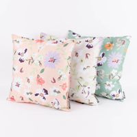 Outdoor Kissen Blüten Blumen apricot hellgrün weiß 45x45cm