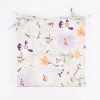 Outdoor Stuhlkissen Bindebänder Blüten Blumen beige hellgrün weiß 4