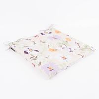 Outdoor Stuhlkissen Bindebänder Blüten Blumen beige hellgrün weiß 4