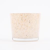 Windlicht Granitoptik Glas glänzend beige 10x8.5cm